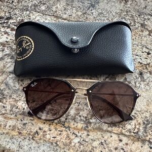 Ray-Ban Gold and Brown Sunglasses
